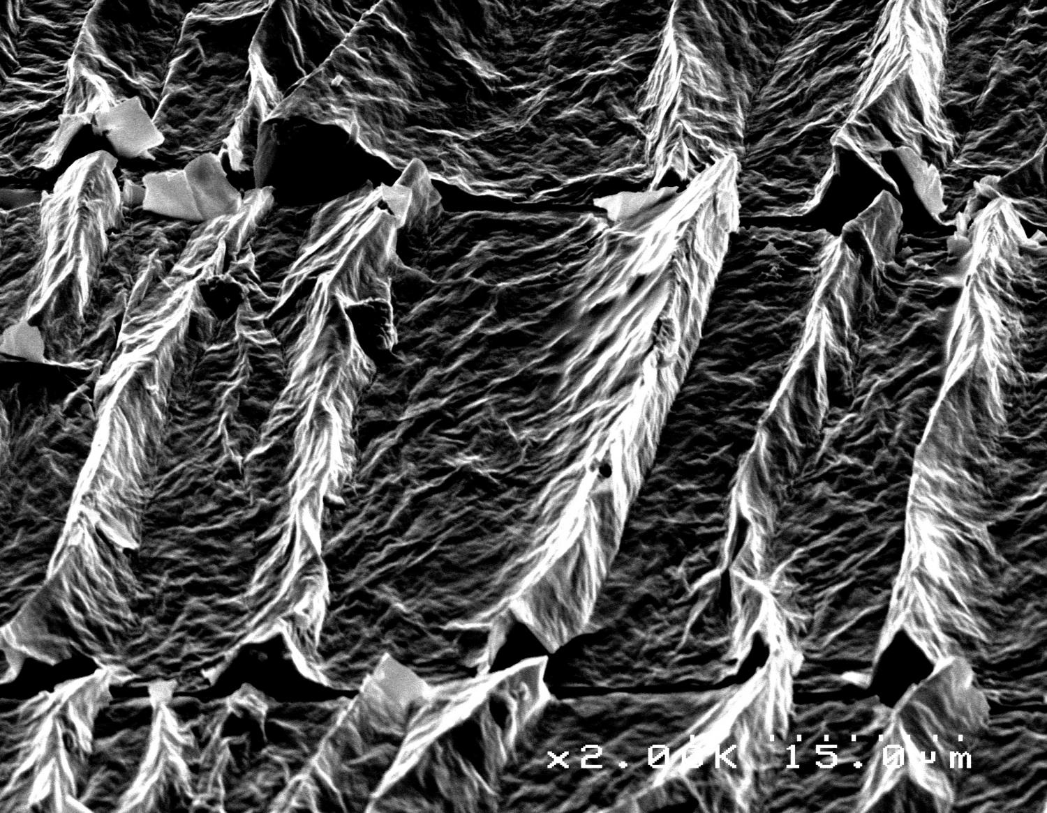 Wrinkled sheets of graphene oxide an extremely thin lattice of hydrogen carbon and oxygen molecules New research has shown that more severe wrinkles can vastly enhance its electrochemical properties Image courtesy of Hurt Laboratory Brown University
