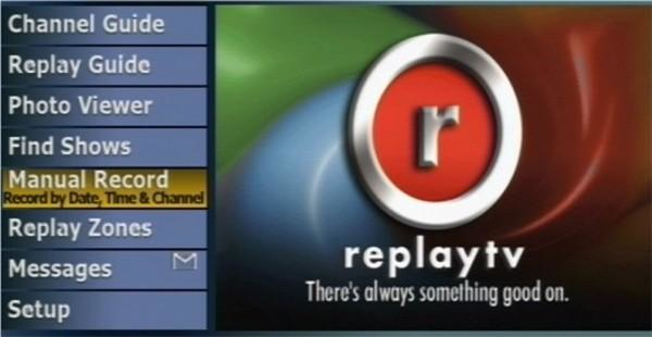 Screen shot of Replay TV user interface
