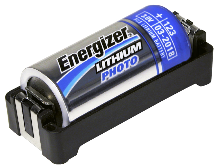 Memory Protection Devices' battery holder with a battery in it