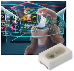 Vishay Optoelectronics' high-speed IR emitters and a woman with a headset Vishay Optoelectronics' high-speed IR emitters and a woman with a headset