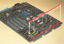 2. Busbars can make IR negligible while requiring almost no board area. They also stiffen the PCB against flexing, a consideration that’s often ignored at first (but shouldn’t be). (Source: E-Fab Inc.) 2. Busbars can make IR negligible while requiring almost no board area. They also stiffen the PCB against flexing, a consideration that’s often ignored at first (but shouldn’t be). (Source: E-Fab Inc.)
