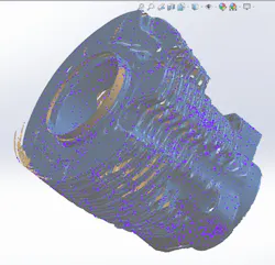 11. You can load the mesh created by Einscan into SolidWorks, but it’s so large it only comes in as a useless graphical object. I did not know how to enter edit mode in Einscan, so there are a lot of trash meshes in this. 11. You can load the mesh created by Einscan into SolidWorks, but it’s so large it only comes in as a useless graphical object. I did not know how to enter edit mode in Einscan, so there are a lot of trash meshes in this.