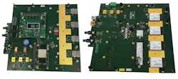 1. The COM Express modules provide the system’s intelligence. The top side of the board (left) also hosts a SMARC module and SIM card sockets. The bottom (right) has numerous expansion sockets, including M.2 and Mini-PCIe. 1. The COM Express modules provide the system’s intelligence. The top side of the board (left) also hosts a SMARC module and SIM card sockets. The bottom (right) has numerous expansion sockets, including M.2 and Mini-PCIe.
