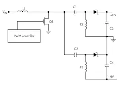 3. Shown is the basic SEPIC dc-dc converter with dual high-voltage outputs. 3. Shown is the basic SEPIC dc-dc converter with dual high-voltage outputs.