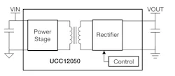 1. Texas Instruments’ UCC12050 dc-dc converter IC with an integrated transformer provides near ideal electrical isolation. 1. Texas Instruments’ UCC12050 dc-dc converter IC with an integrated transformer provides near ideal electrical isolation.