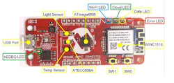 2. Shown are key elements of the AVR-IoT WG development board. 2. Shown are key elements of the AVR-IoT WG development board.