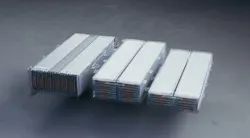 2. Passenger cars will use horizontally stacked cells in low-profile packs (center and right), while trucks will be able to have vertical cell stacking (left). (Source: General Motors) 2. Passenger cars will use horizontally stacked cells in low-profile packs (center and right), while trucks will be able to have vertical cell stacking (left). (Source: General Motors)