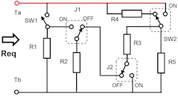 1. The load-resistor bank topology with four switches and five resistors is straightforward. 1. The load-resistor bank topology with four switches and five resistors is straightforward.