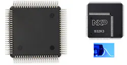 2. The MaxQFP package (left) reduces the chip footprint by more than 50% (top right). Half of the pins have a conventional QFP layout, while the other half curve under the chip (bottom right). 2. The MaxQFP package (left) reduces the chip footprint by more than 50% (top right). Half of the pins have a conventional QFP layout, while the other half curve under the chip (bottom right).