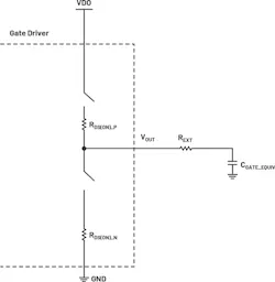 3. Simplified RC model of gate charging and discharging. 3. Simplified RC model of gate charging and discharging.