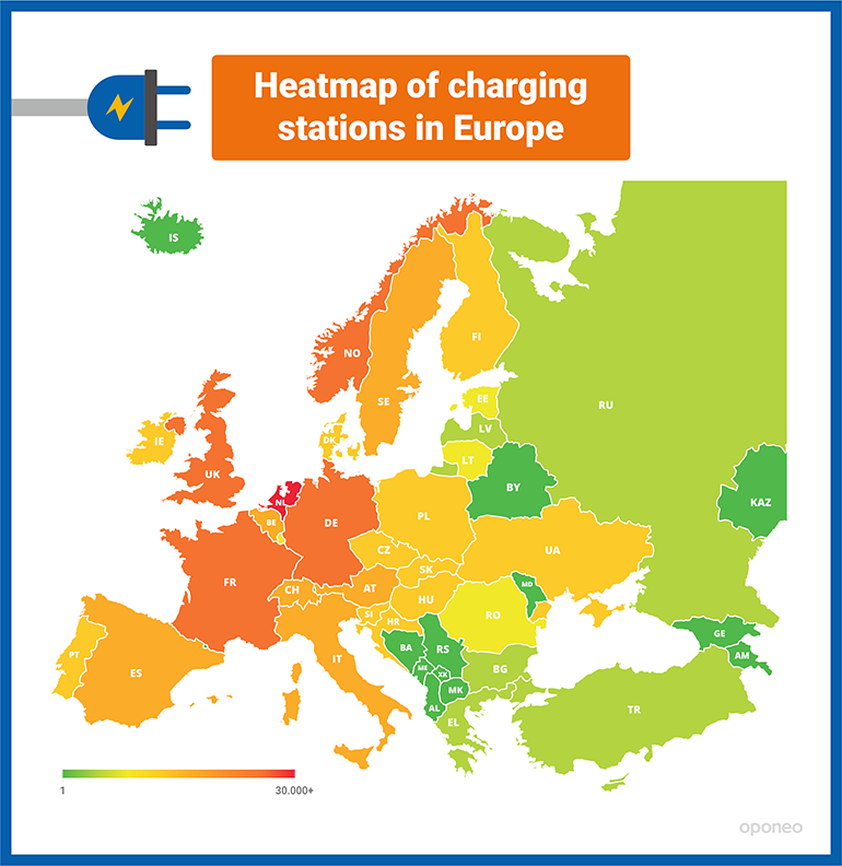 2. The Netherlands has the highest density of charging stations in Europe.