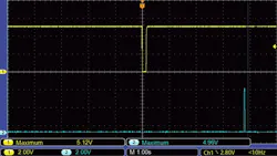 7. Trigger pulse and Reset output generated by gate U1D. 7. Trigger pulse and Reset output generated by gate U1D.