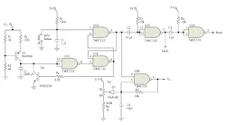1. Capacitance to pulse-train converter based on Schmitt-trigger NAND gates. 1. Capacitance to pulse-train converter based on Schmitt-trigger NAND gates.
