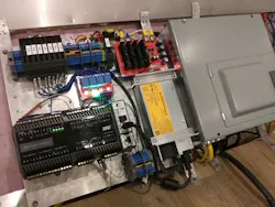 An AutomationDirect BRX PLC orchestrates all camper monitoring and control functionality, and it interfaces with the electrical systems using sensors and solid-state relays. An AutomationDirect BRX PLC orchestrates all camper monitoring and control functionality, and it interfaces with the electrical systems using sensors and solid-state relays.