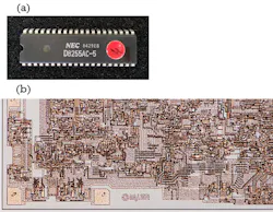 2. The outside package marking (a) in this case doesn’t match the die inside when the top cover is destructively removed (b). 2. The outside package marking (a) in this case doesn’t match the die inside when the top cover is destructively removed (b).