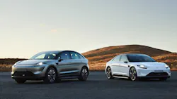 Sony’s new Vision-S 02 (left) and Vision-S. Sony’s new Vision-S 02 (left) and Vision-S.