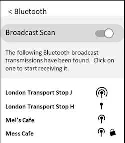 This is a typical phone app interface to discover public broadcast sources. This is a typical phone app interface to discover public broadcast sources.