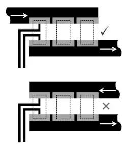 8. The total series track resistance should match for all resistors. 8. The total series track resistance should match for all resistors.
