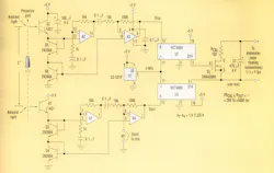 1. A handy accessory for archery and target-shooting buffs with a do-it-yourself tendency, this circuit allows the speed of a projectile to be accurately measured with a standard ohm meter. 1. A handy accessory for archery and target-shooting buffs with a do-it-yourself tendency, this circuit allows the speed of a projectile to be accurately measured with a standard ohm meter.
