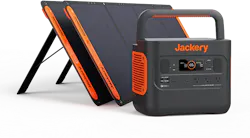 The Explorer 1500 Pro (right) can be connected to the SolarSaga 100-W solar panels (left) to charge the Pro's battery. The Pro can then be used to provide ac power to almost any device. The Explorer 1500 Pro (right) can be connected to the SolarSaga 100-W solar panels (left) to charge the Pro's battery. The Pro can then be used to provide ac power to almost any device.