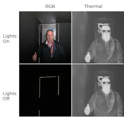 2. Comparing an RGB camera vs. a thermal camera in the dark in Owl’s photobooth at CES 2023. 2. Comparing an RGB camera vs. a thermal camera in the dark in Owl’s photobooth at CES 2023.