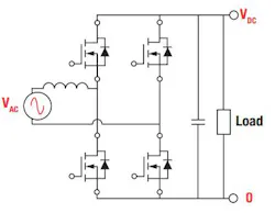 2. Shown is a simplified schematic of the totem-pole topology. 2. Shown is a simplified schematic of the totem-pole topology.
