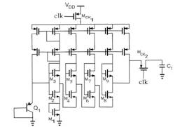 2. Shown is the most commonly used bandgap reference solution, which has proven quite successful. (Image courtesy of Reference 8) 2. Shown is the most commonly used bandgap reference solution, which has proven quite successful. (Image courtesy of Reference 8)