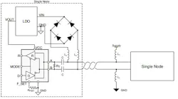 2. A typical power-line network contains two nodes. (Image courtesy of Texas Instruments) 2. A typical power-line network contains two nodes. (Image courtesy of Texas Instruments)