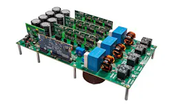 3. In a three-level, three-phase, SiC-based, DC-AC, T-type inverter stage, the higher switching frequency of 50 kHz has reduced the size of the magnetics for the filter design, thus enabling a higher power density. (Image courtesy of Reference 4) 3. In a three-level, three-phase, SiC-based, DC-AC, T-type inverter stage, the higher switching frequency of 50 kHz has reduced the size of the magnetics for the filter design, thus enabling a higher power density. (Image courtesy of Reference 4)