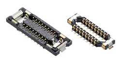 Molex Quad-Row Board-to-Board Connectors achieve a 0.175-mm signal pitch while retaining the industry-standard 0.35-mm soldering pitch. Molex Quad-Row Board-to-Board Connectors achieve a 0.175-mm signal pitch while retaining the industry-standard 0.35-mm soldering pitch.
