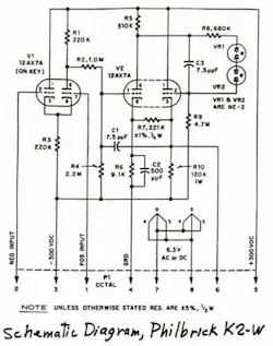 1. Schematic diagram of George Philbrick's K2-W. 1. Schematic diagram of George Philbrick's K2-W.