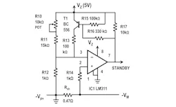 7. The comparator circuit with hysteresis generates the Standby signal. 7. The comparator circuit with hysteresis generates the Standby signal.