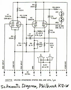 1. K2-W Op Amp schematic from Bob Pease’s Electronic Design article. 1. K2-W Op Amp schematic from Bob Pease’s Electronic Design article.