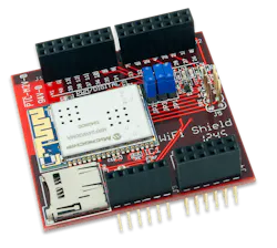 Figure 1. Digilent's WiFi Shield uses Microchip's MRF24WB0MA WiFi module. It also has a microSD socket. Figure 1. Digilent's WiFi Shield uses Microchip's MRF24WB0MA WiFi module. It also has a microSD socket.
