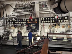 7. The Queen Mary's main control board monitored and controlled most of the ship's major subsystems. 7. The Queen Mary's main control board monitored and controlled most of the ship's major subsystems.