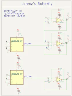 7. Analog Computer PCB implementation for solving the Lorenz equations 7. Analog Computer PCB implementation for solving the Lorenz equations