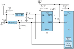 Typical application circuit of the MAX16193, a window supervisor Typical application circuit of the MAX16193, a window supervisor