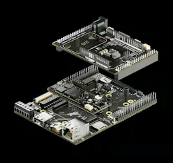 Product: Arduino Pro Portenta Proto Kit Type: Development kit Module: Portenta H7 Processor: STMicroelectronics STM32H747XI CPU: 480-MHz Cortex-M7 240-MHz Cortex-M4 Memory: 2-MB flash memory 1-MB SRAM 16-MB NOR flash (external) Wi-Fi: 802.11b/g/n (2.4 GHz) Bluetooth: Bluetooth 5 Ethernet: Gigabit Ethernet Product: Arduino Pro Portenta Proto Kit Type: Development kit Module: Portenta H7 Processor: STMicroelectronics STM32H747XI CPU: 480-MHz Cortex-M7 240-MHz Cortex-M4 Memory: 2-MB flash memory 1-MB SRAM 16-MB NOR flash (external) Wi-Fi: 802.11b/g/n (2.4 GHz) Bluetooth: Bluetooth 5 Ethernet: Gigabit Ethernet