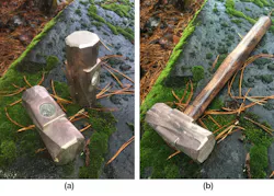 3D-printed hammer heads and completed bronze hammer 3D-printed hammer heads and completed bronze hammer