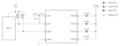 IC is located between the system microcontroller and the LEDs with direct connections IC is located between the system microcontroller and the LEDs with direct connections