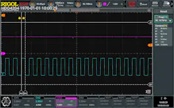 Carrier frequency value and ½T timeframe measured via Freq and Cursor tool Carrier frequency value and ½T timeframe measured via Freq and Cursor tool