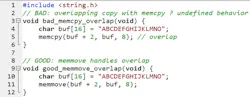 Using memcpy on overlapping ranges instead of memmove Using memcpy on overlapping ranges instead of memmove