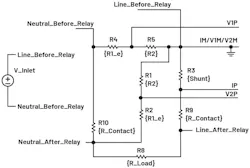 LTspice schematic of the circuit connected to the ADE9113 input channels LTspice schematic of the circuit connected to the ADE9113 input channels