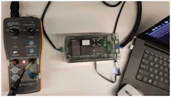 Test setup with the Fluke FEV300 Test setup with the Fluke FEV300