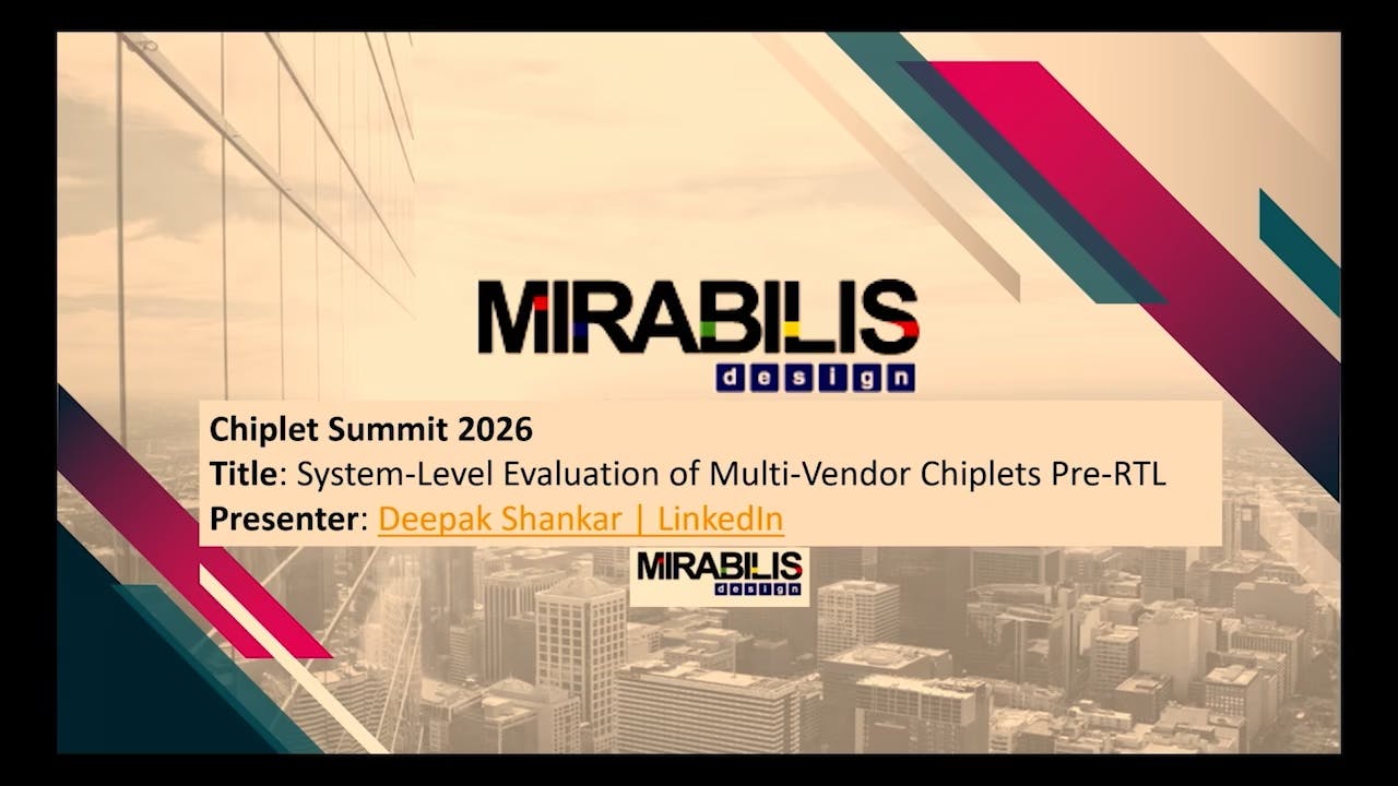 Chiplet Summit System-Level Evaluation of Multi-Vendor Chiplets Pre-RTL