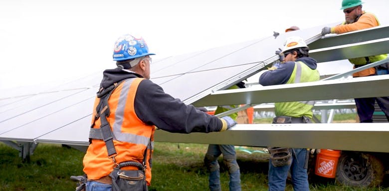 Fort Martin solar project under construction. Screen grab courtesy of video about project.
