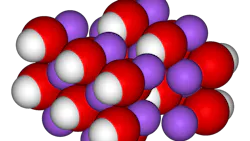 Spacefill model of sodium hydroxide. Public domain, courtesy Wikimedia Commons Spacefill model of sodium hydroxide. Public domain, courtesy Wikimedia Commons