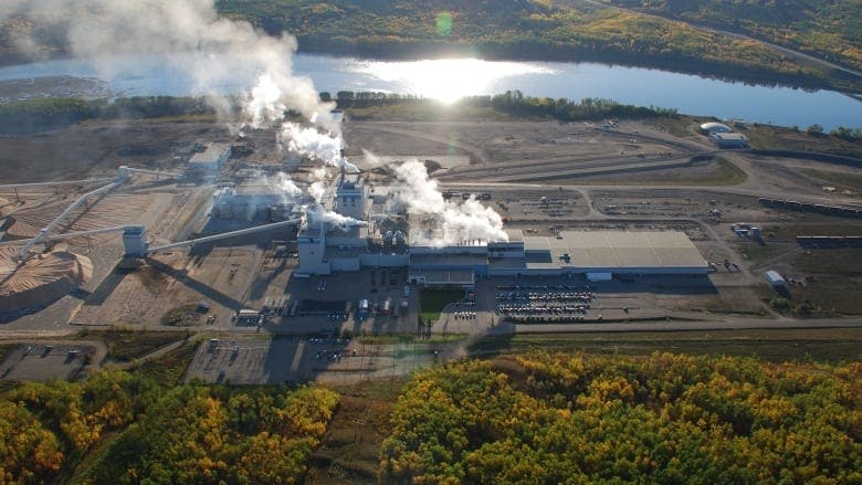 Aerial of the Peace River pulp mill. Image credit Mercer (formerly DMI plant)