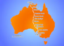 Map of World Solar Challenge route by Hideki Kimura/Wikimedia Commons Map of World Solar Challenge route by Hideki Kimura/Wikimedia Commons