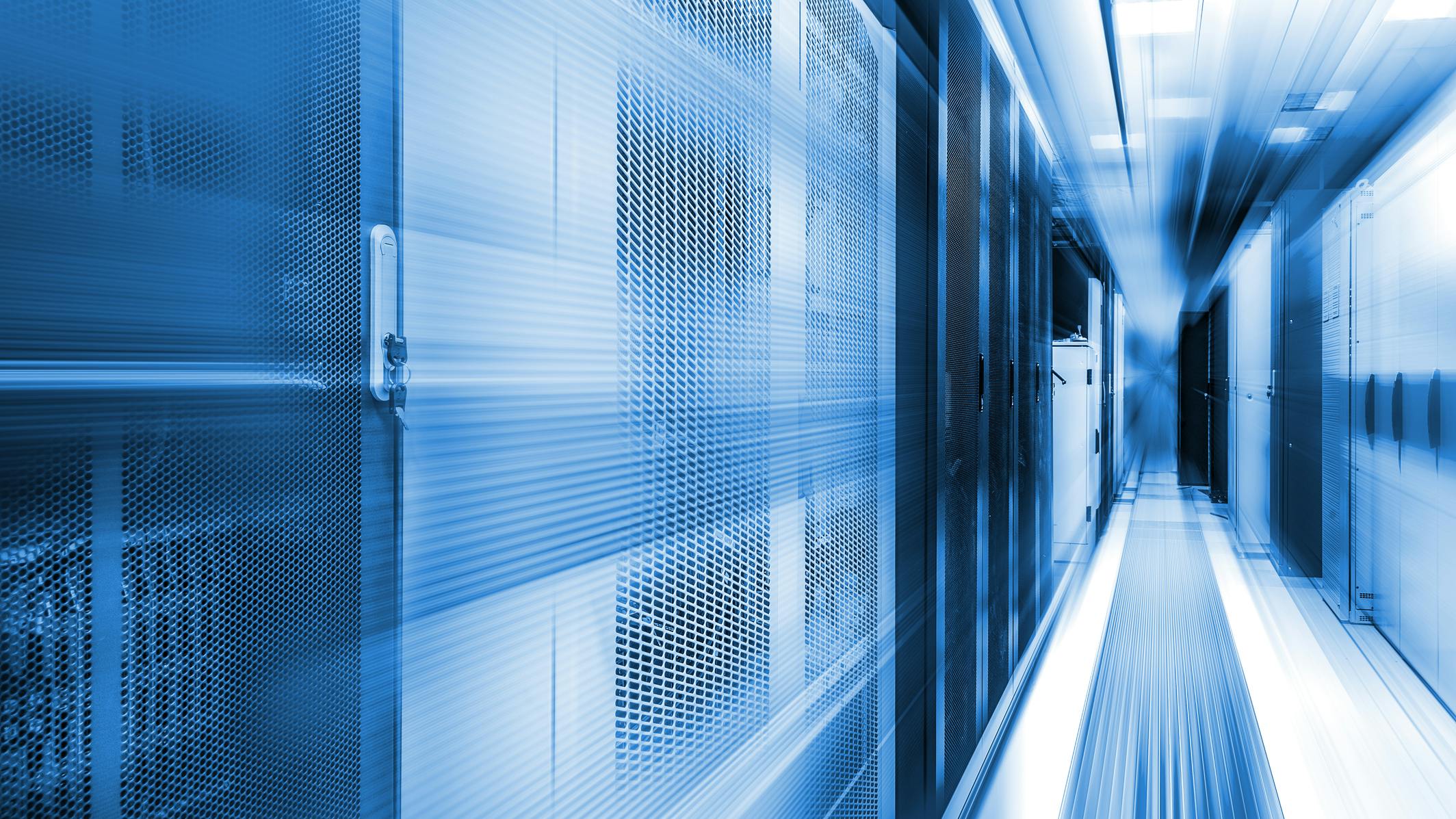 data center blurred